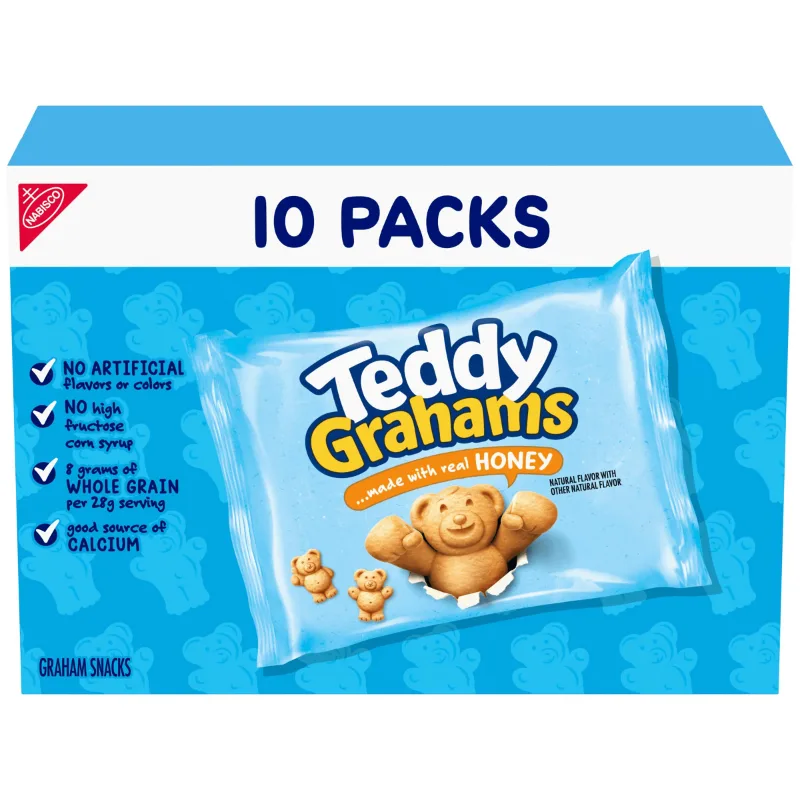 Teddy Grahams Honey Graham Snacks, 1 oz snack packs package